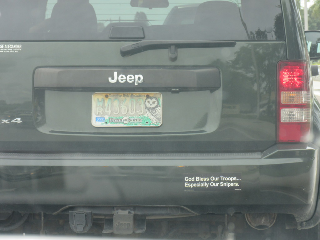Autostickers tijdens roadtrip Amerika