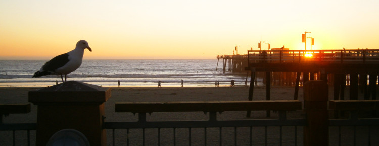 Pismo-Beach-zonsondergan-pier-Amerika