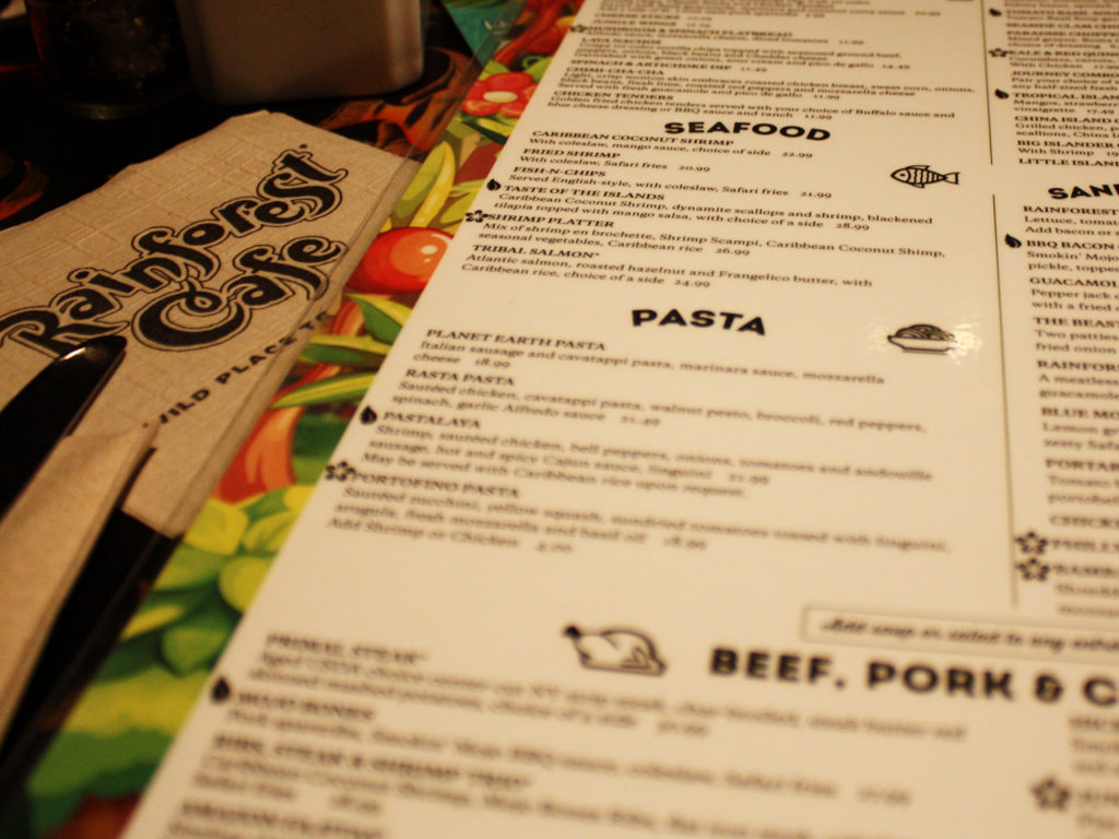 Rainforest-Cafe-menu