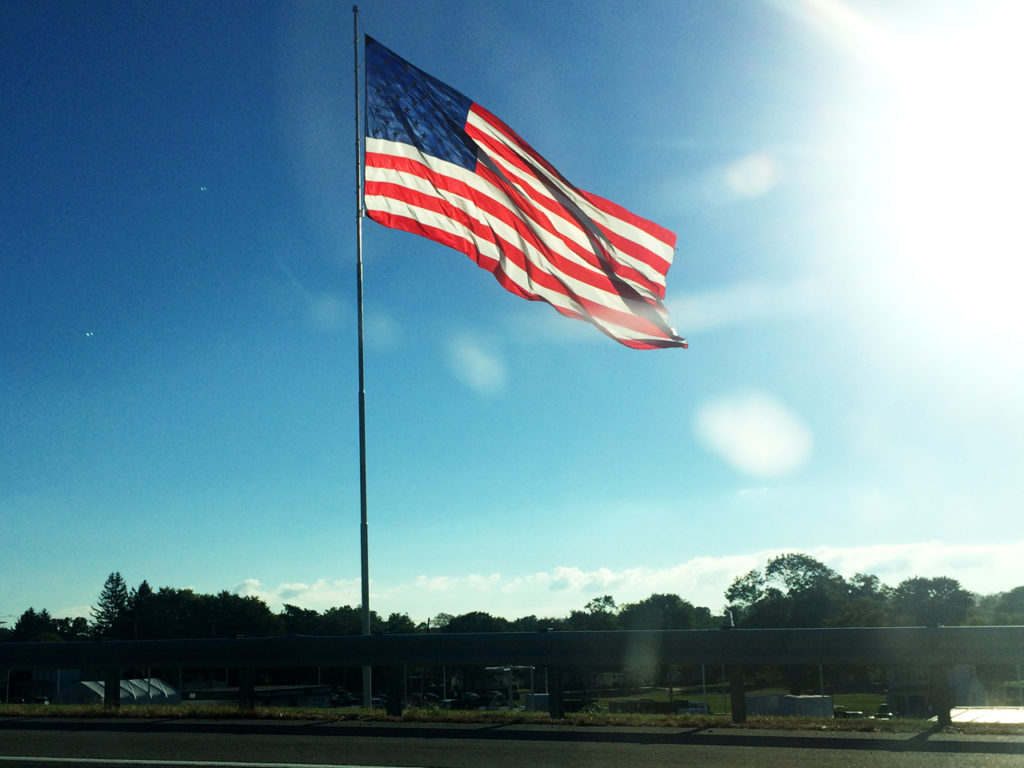 Vlag-langs-de-weg-in-Amerika