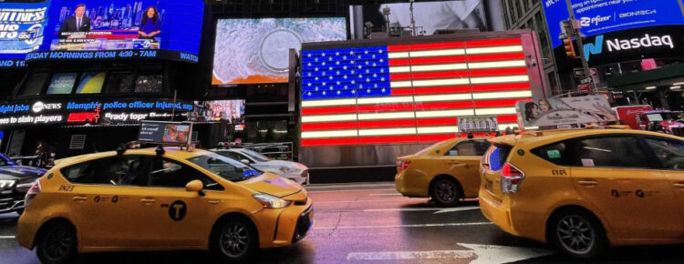 Amerika reis taxi New York Times Square