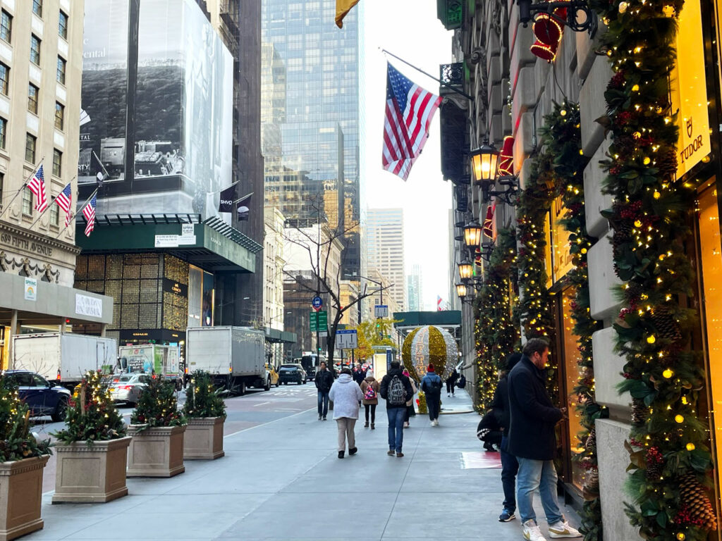 shoppen in Amerika kerst in New York