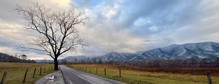 Great Smoky mountains in winter