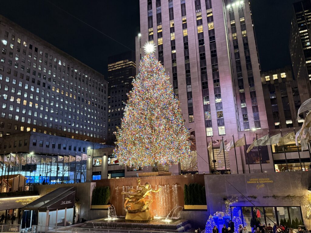 Rockefeller center kerstboom in New York